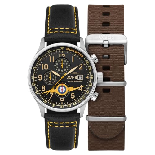 Buy AVI-8 Mens 42mm Hawker Hurricane Classic Chronograph Pilot