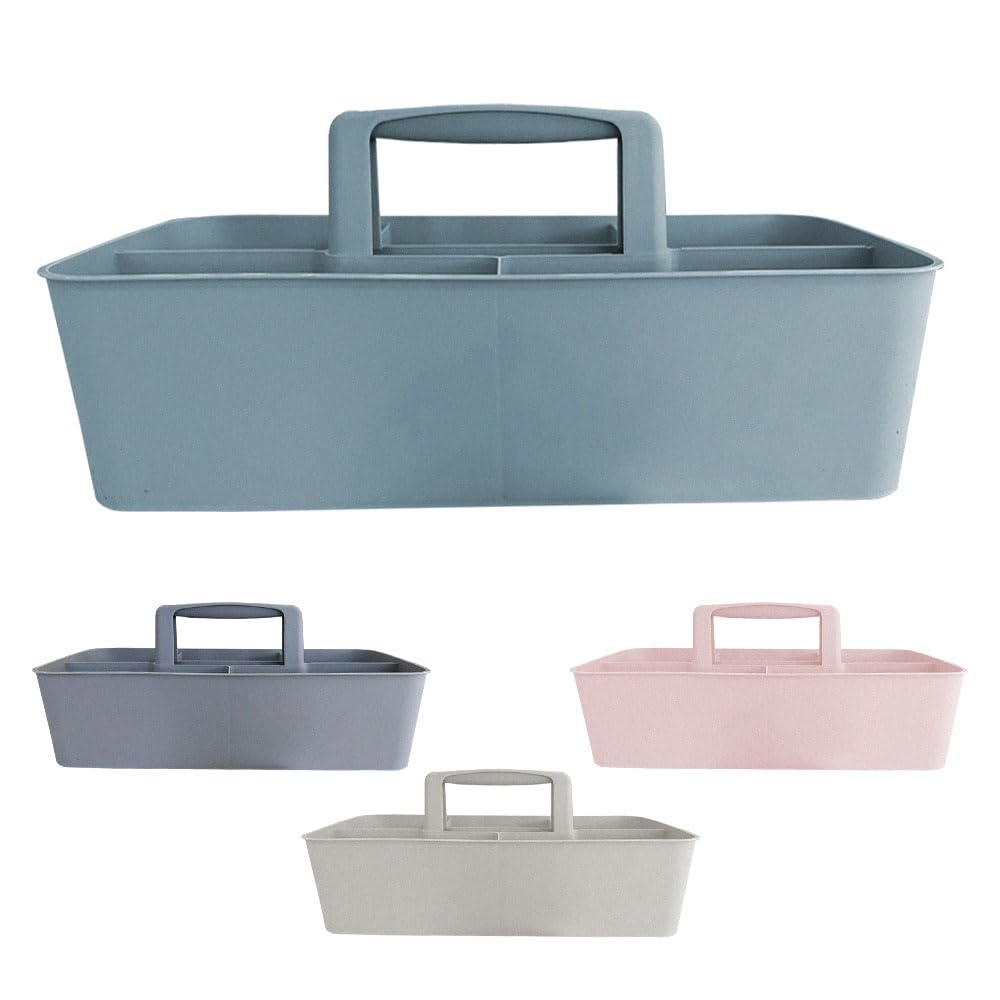 Strong Plastic Kitchen Cleaning Carry Tray | Portable Multipurpose Cleaning Tools Storage Caddy With Handle | Kitchen Cleaning Tool Utility Storage Box (Blue)