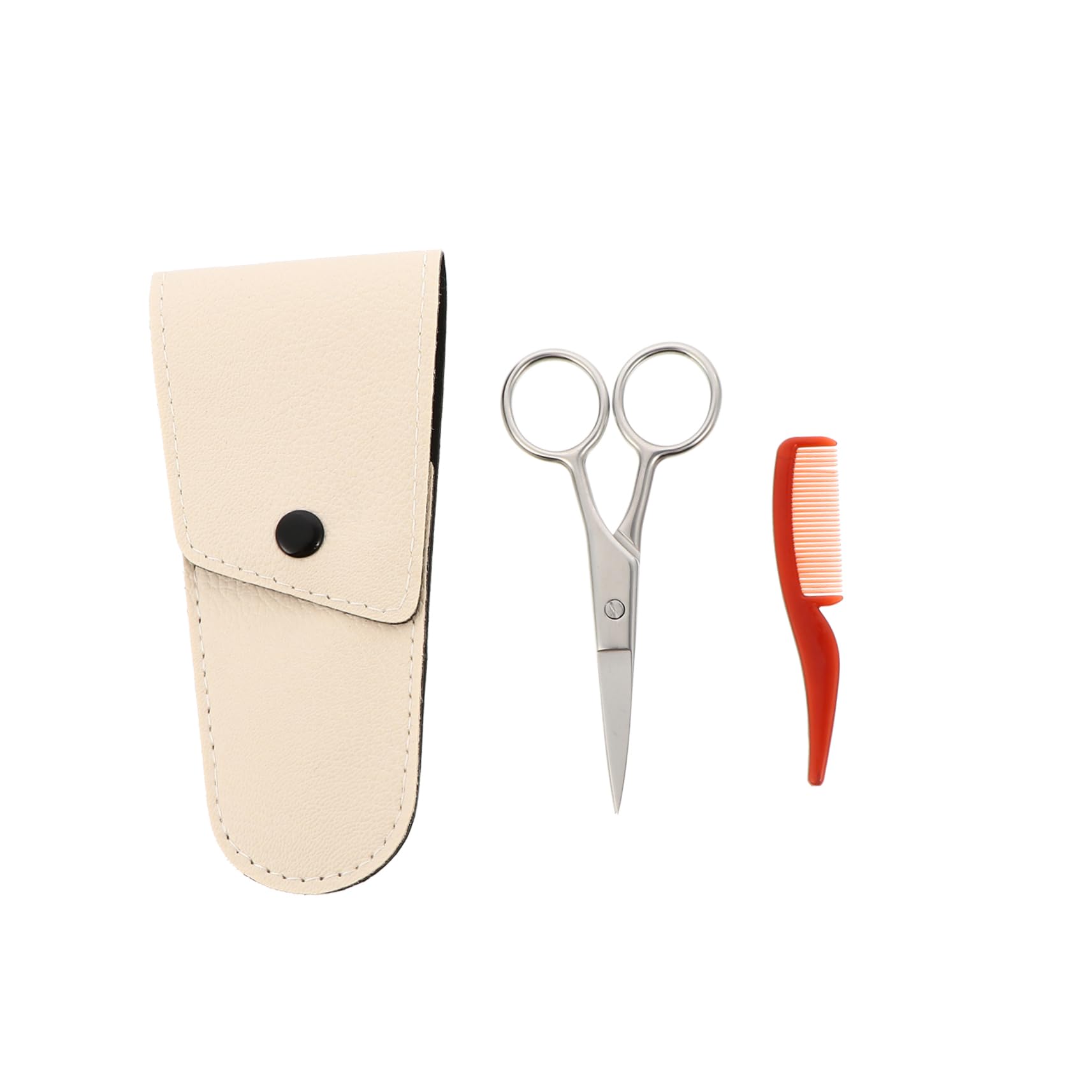 BIUDECO Beard Comb Kit 3pc Stainless Steel Eyebrow Scissors Set Scissors Beard Trimmer