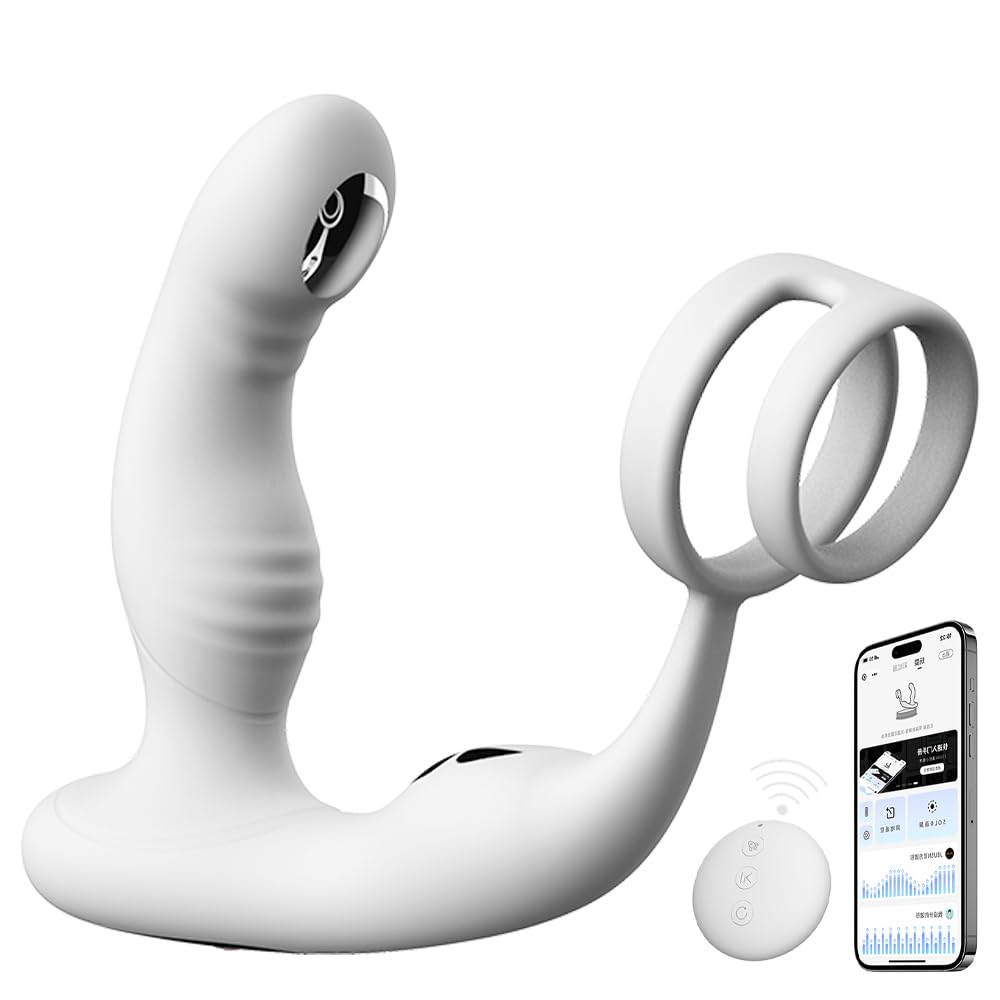 Analvibratoren Prostata Vibrator mit Doppelring APP Control 10 Vibrationen＆ Elektroschocks Prostatamassager Elektroschock Vibrator Heizung Elektroschock-Analplug Sexspielzeug für Männer Paare Extrem