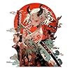 EARLFAMILY 5.1'' Japanese Demoness Samurai Anime Car Stickers Fuel Tank Cartoon Vinyl Labels Anime Girl Decals for Bumper Motorcycle Trunk Window Laptop Vinyl Car Decals Waterproof (Type 3)