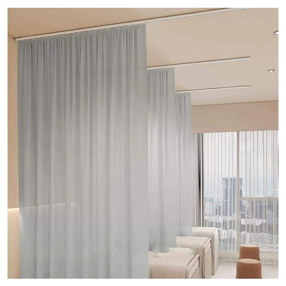 Separadores de ambientes, Paneles de privacidad, Beau Salon Partit, riel de Techo (Color: Gris Claro, tamaño: 6 * 2,7 Metros)