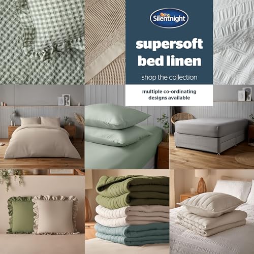 Juego de edredón Silentnight King textil hogar suave oliva 7