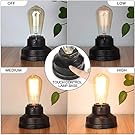 Boncoo Touch Control Table Lamp Vintage Desk Lamp Small Industrial Touch Light Bedside Dimmable Nightstand Lamp Steampunk Accent Light Edison Lamp Base Antique Night Light for Living Room Bedroom #2