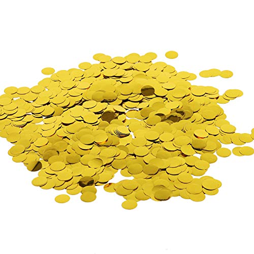 BATTIFE Metallic Glitter Foil Confetti Round Table Confetti Dots for Wedding Party Celebration Decorations 1.8oz - 0.6inch (Gold)