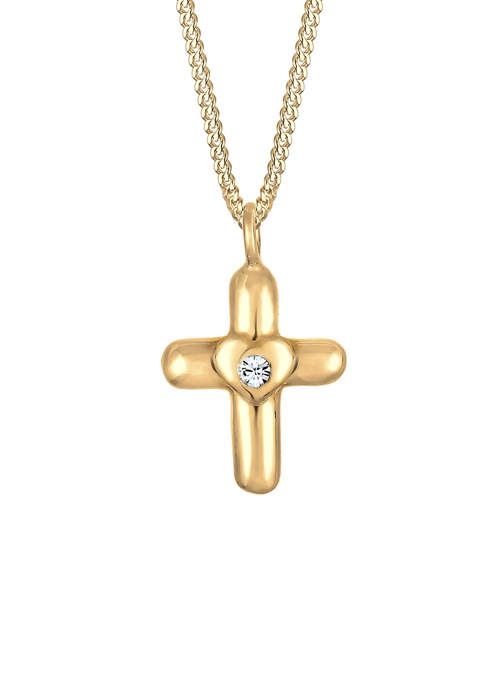 Elli Necklace Woman Cross Heart Crystals 925 Sterling Silver