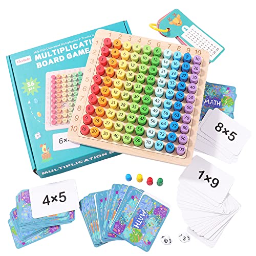 Tablas de Multiplicar Educativas de Madera para Niños, Juego de Tabla de Multiplicar Montessori