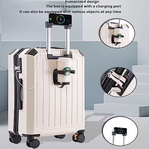 Kitchen Sink Suitcase Luggage with Spinner Wheels, Large Capacity Charging Password Travel Trolley Case, with Cup Holder, 20 In/22 In/24 In/26 In/28 Inch Carry On (Green 24 in)2