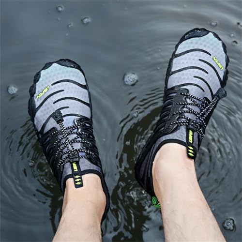 Image of UBFEN Water Shoes for Men Women Quick Dry Swim Aqua Socks | Lightweight Barefoot-style Fit, Rubber Sole, Hiking, Fishing, Kayaking, Beach, Pool, Boating, Diving And Water-to-land Wear