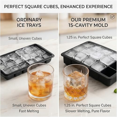 Molde para cubitos de hielo con tapa, 15 cubos miniatura 4