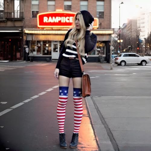Image of COUVER Over Knee High Socks Women Warm Dress Tube Stocking Cosplay Socks Thigh High Leg Warmer - 6 Pairs