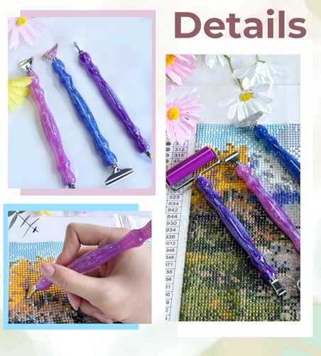 Kit de pintura de diamante Hailivike: herramientas con rodillo de arte y bolígrafo roscado 3