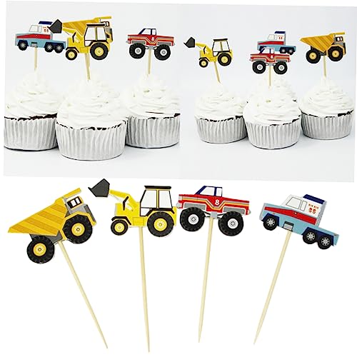 FAVOMOTO 24 Unidades topo de bolo de caminhão topo de bolo cruzado cofrinho para Trator e empilhadei