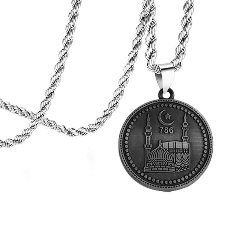 786 Allah Makka Masjid God Pendant For Men Women Stylish And Fashionable MuslimRamjan Metal Locket For Good Health And Wealth SPn 202427