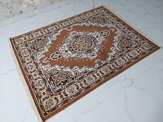 Image of Soft Washable Beautiful Acrylic Rugs for Home Decor Living Room 5x7 feet (150 x 200 CM) Gold
