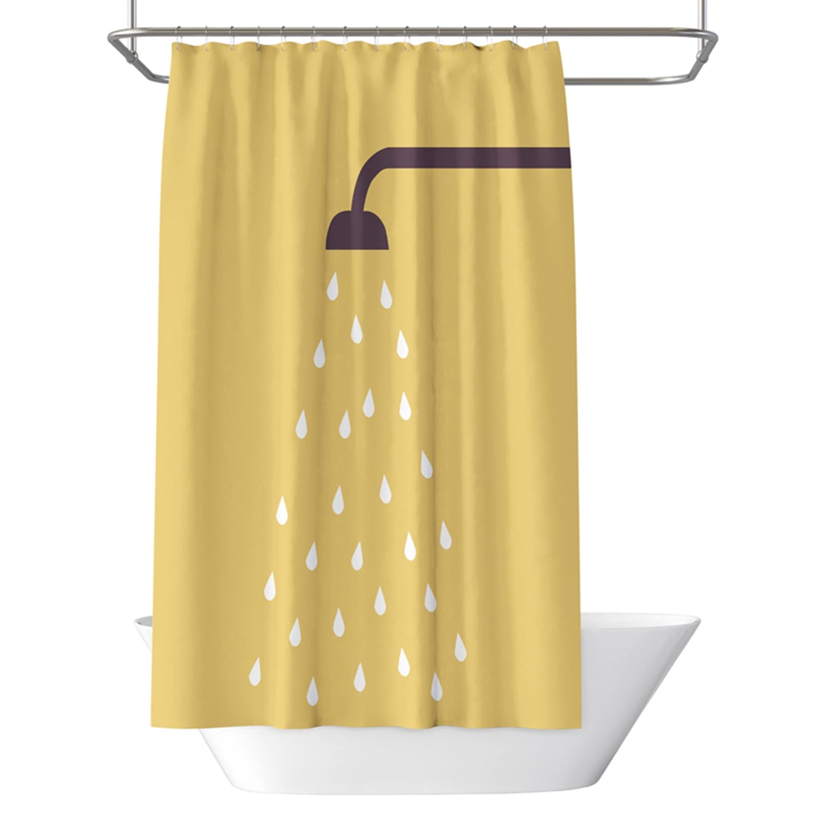 Rideau de douche anti moisissure jaune KnSam hydrofuge 150x200cm lavable