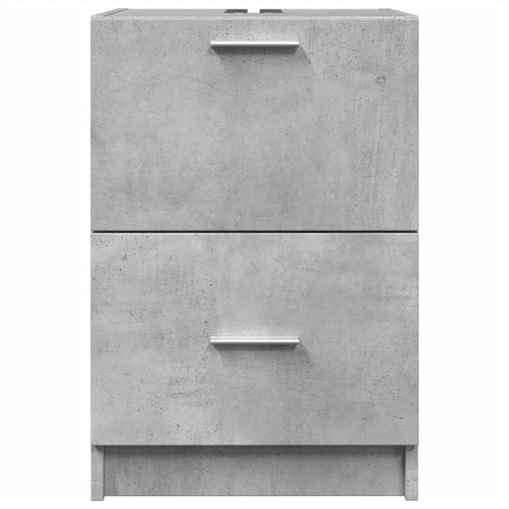 Szafka pod umywalkę, betonowa szara, 40 x 37 x 59 cm, materiał drewnopochodny, trwały mebel łazienkowy z szufladą, nowoczesny design na umywalkę, dużo miejsca do przechowywania