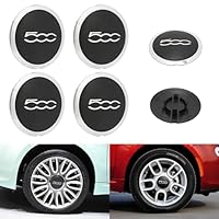 FIAT 500 Radkappen 4 Stück Aus Hochwertigem ABS, Radnabenabdeckung Facelift Upgrade Zubehör 68078419ac Für FIAT 500 2012-2022 (Weiß A)