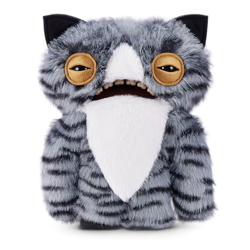 Fuggler Alley Cats Peluche 9' (Wide Eyed Cat) de ZURU – Monstruo Feo y Divertido con Dientes Humanos. Peluche Coleccionable para niños, Adolescentes, Adultos y Amantes de Gatos raros.