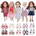 E-TING 5 Set Dolls Outfits Clothes Dress and 2 Pairs Shoes fit for 18 inch Dolls American Girl Dolls