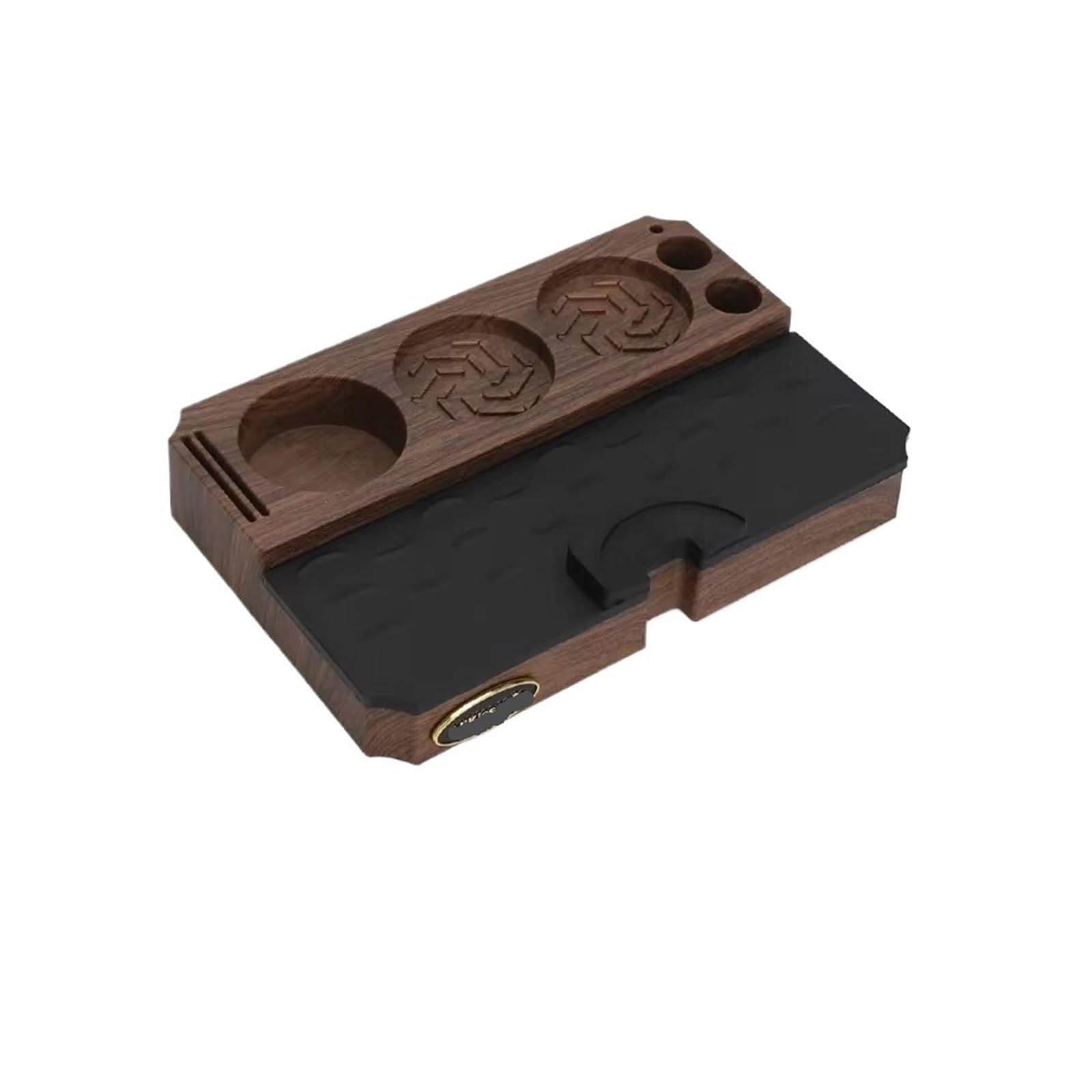 Estación De Apisonamiento De Café, Portafiltro De Café Expreso, Alfombrilla De Almohadilla De Manipulación, 51mm, 54mm, 58mm, Herramienta De Barista for Máquina De Café Expreso(Wood Grain)