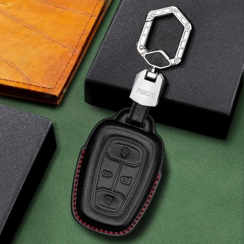 Image of Bicolor Car Key Cover Compatible for Tata Harrier | Safari | Nexon | Altroz | Tigor | EV | Punch | Tiago EV Electric 4 Button Smart Key(B-Black)