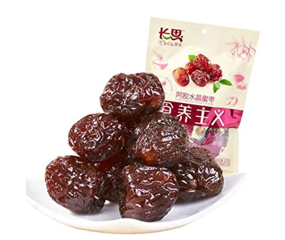 Amazon | 長思阿膠水晶蜜棗（ナツメ）阿胶水晶蜜枣 水晶蜜棗 大