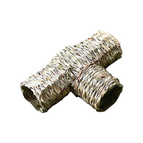Sobotoo Hamster Hideaway Tunnel Small Pet Nest Weaved Grass Toy Cage for Hamster Guinea Pigs Gerbils Funny Small Animal Toys Cover