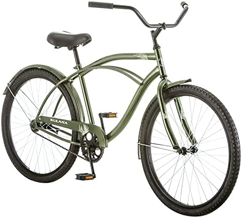Kulana Hiku Mens and Womens Beach Cruiser Bike, 24 or 26-Inch Wheels, Single-Speed, Suggested Rider Height 4’8″ to 6’2″ Tall