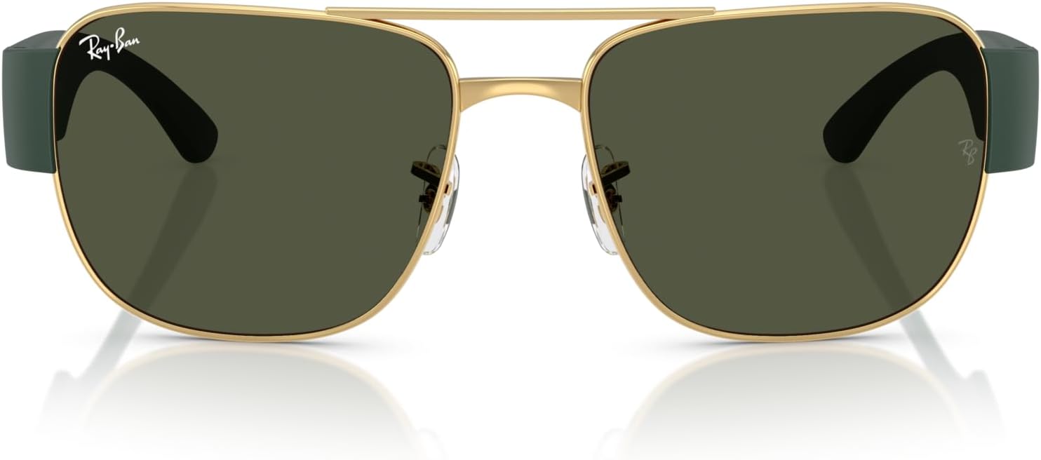 Ray-Ban RB3756 Sunglasses, Gold/Green, 59 mm