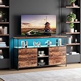 【Rangement Multifonctionnel】 Ce meuble TV industriel dispose d'étagères intérieures réglables en hauteur, s'adaptant parfaitement différentes tailles consoles (PS5, enceintes, décodeurs, etc.). Grâce ses tiroirs, ses portes à charnières et ses étagères ouvertes, il permet de ranger facilement votre équipement audiovisuel, vos périphériques de jeu et vos objets du quotidien, salon toujours propre et organisé.