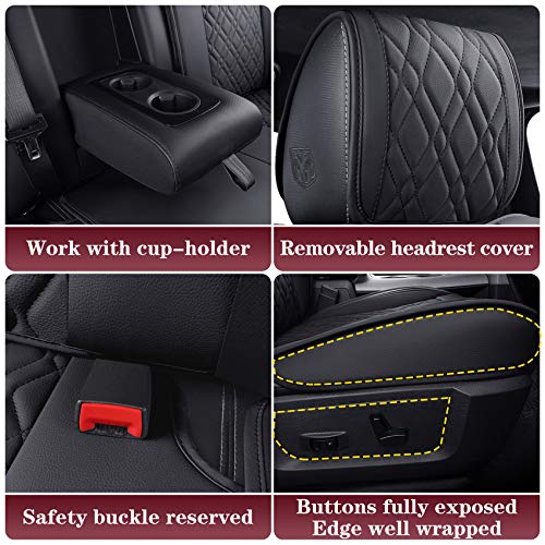Image of Aierxuan Car Seat Covers for Dodge Ram with Waterproof Leather (Black)