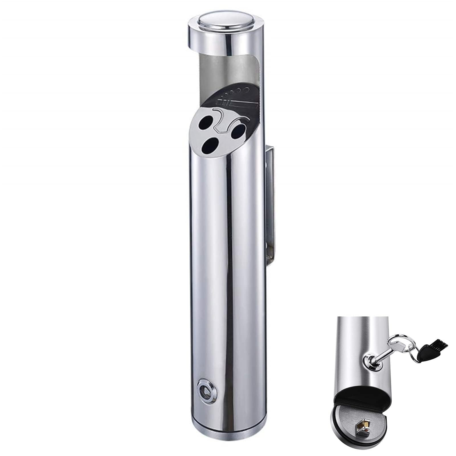 wall mounted ashtray, Cylinder Wall Mounted Ashtray Lockable, 48cm 1.8L Aluminum Alloy ​for Home