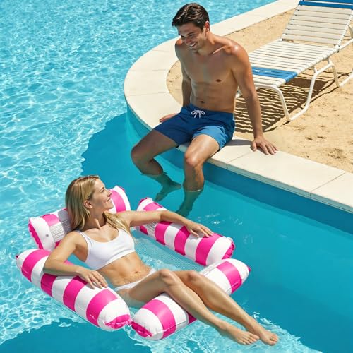 Korlon Tec 3 Pack Inflatable Pool Floats Adult, 4-in-1 Multi-Purpose Pool Float Rafts Water Hammock, Pool Floaties for Adults Swimming Pool Lake Beach by Korlon Tec - Image 3