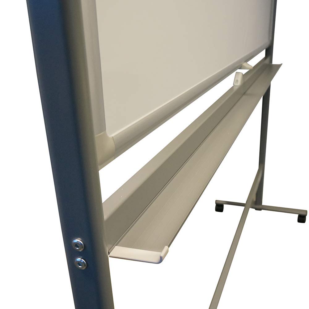 Tableau blanc magnétique - Double surface - Support sur roues (120 x 150 cm)