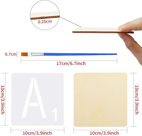 Miniatura 2 de 50 piezas de madera en blanco sin terminar de 4 pulgadas con 26 letras para decoración de pared, decoración del hogar, proyectos de manualidades