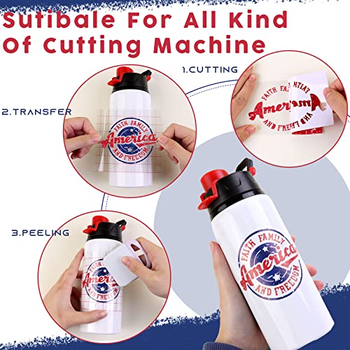 Tintnut American Flag Permanent Vinyl - 10 Sheets 12"X10", Usa Flag Patriot Adhesive Vinyl, Independence Day Pattern Self Sticker Waterproof Vinyl Compatible With Cricut Or Silhouett #TOP3