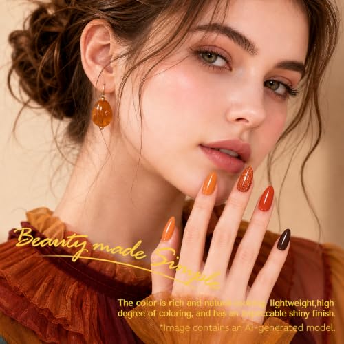 Image of AZUREBEAUTY Fall Nail Polish Set 4 Colors