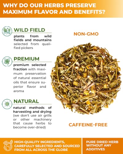Image of 1.8 oz. Pishma Tea Tansy Flowers Herbal Tea (Tanacetum Vulgare L.) - 50g Dried Cut Tansy Flowers Herb