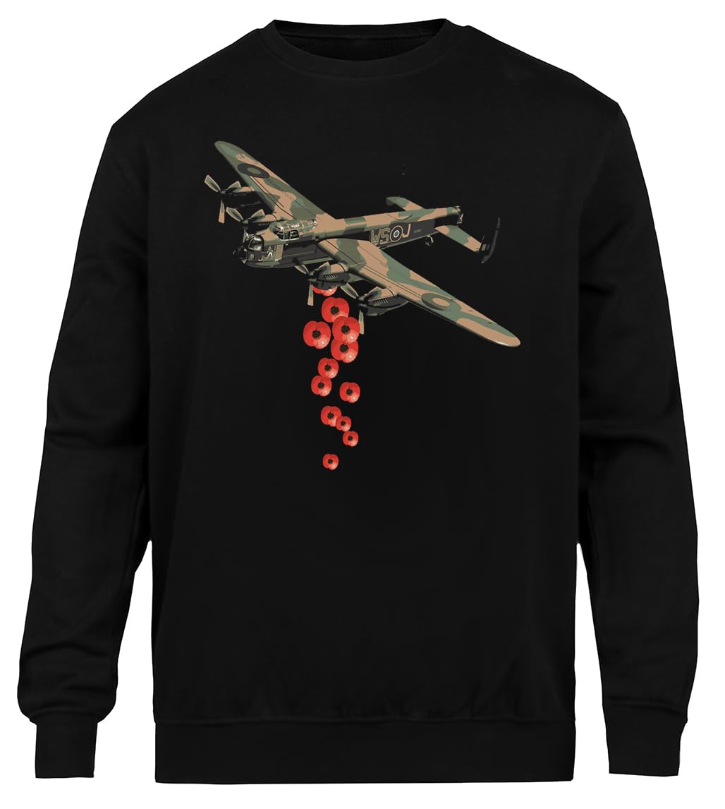 Gota De Amapola De Lancaster Sudadera Unisex Negra Cuello Redondo Ecológica