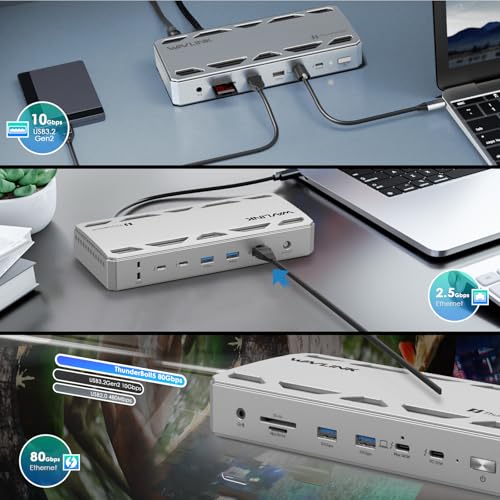WAVLINK Thunderbolt 5 Dock, Intel Certified TB5 Docking Station, 120Gbps - image 7