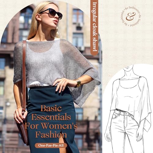 Image of Women Sheer Poncho Shrug Summer Sheer Blouse Top Lightweight Poncho Bolero for Evening Dress