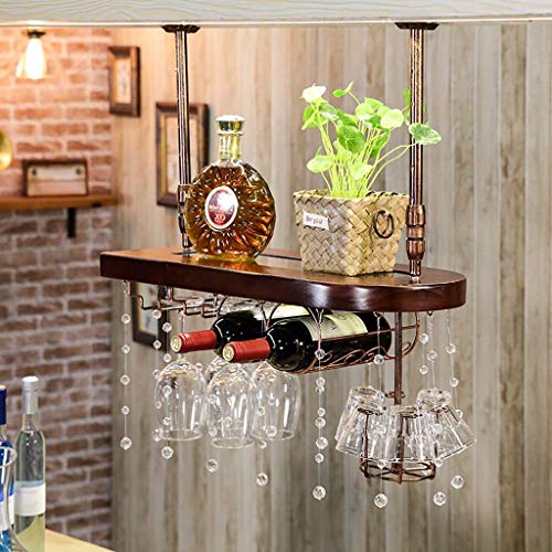 Botellero colgar copa boca abajo en techo para almacenamiento vertical de vino 2