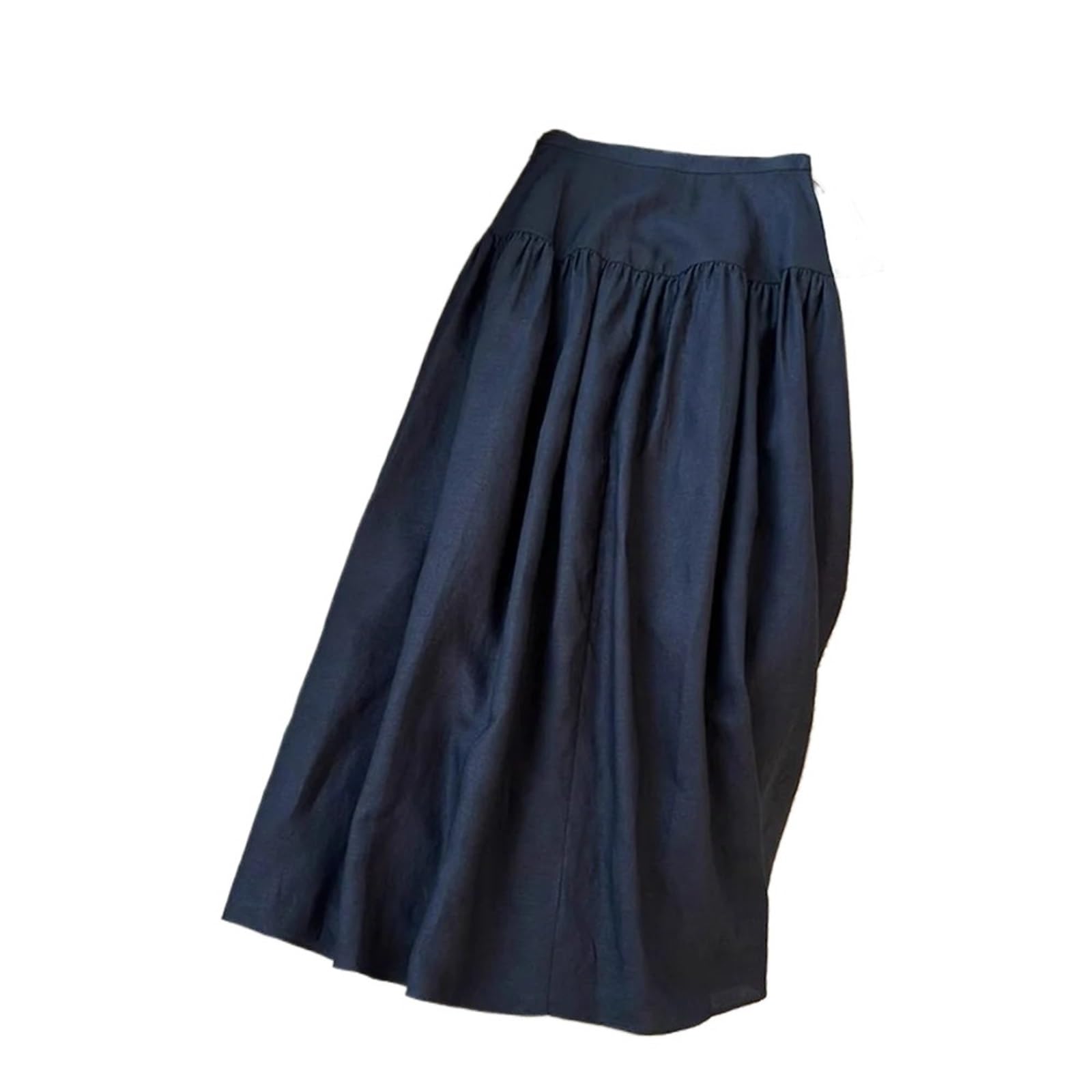 Falda Midi de Mezcla Lino y algodón Cintura Alta for Mujer, Corte en A, Adelgazante, Primavera Verano Conjuntos de Verano