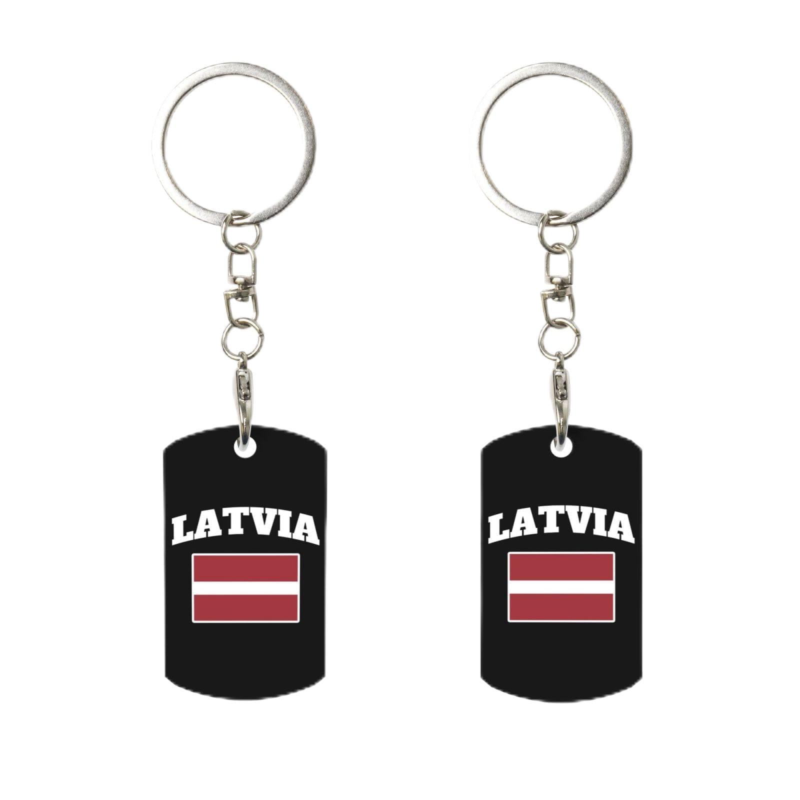 Anceky Latvian Latvians Latvia Flag Keychain Clip, Personalized Rectangular Metal Key Chain, For Home, Office, And Motorcycle