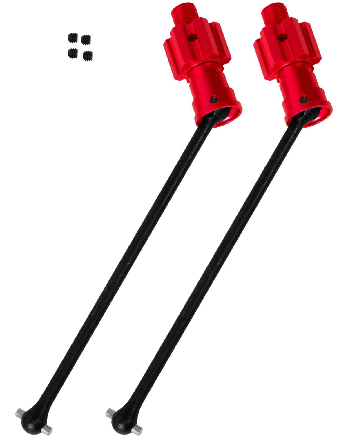 RCMYou RC Drive Shaft Axles w/Wheel Hex Nuts Upgrades Part for 1/5 X MAXX 77086-4,CVD Driveshaft & 10mm Broaden Wheel Hex Nuts,Red