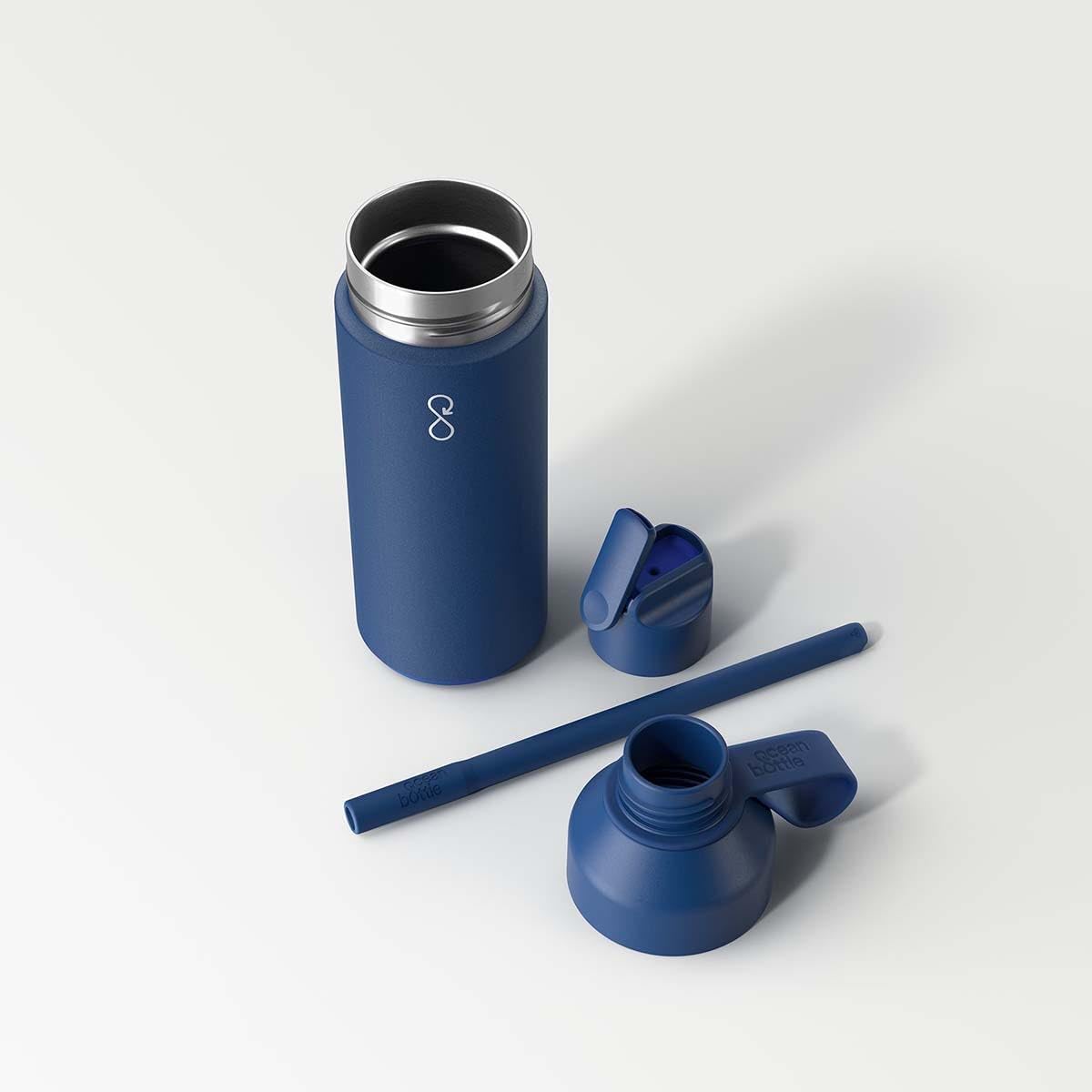 Ocean Bottle Go 17 oz | Stainless Steel Water Bottle | Reusable & Sustainable | Keeps Drinks Cold & Hot | Eco Friendly Gift (Ocean Blue) - Image 3