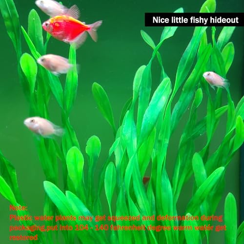 Image of 25.98 Inch Tall Aquarium Plants - 2 Pcs Fish Tank Plants Plastic, Large Lifelike Artificial Fish Tank Decorations, Durable & Safe for Freshwater /Saltwater Aquariums (Green (Style B))