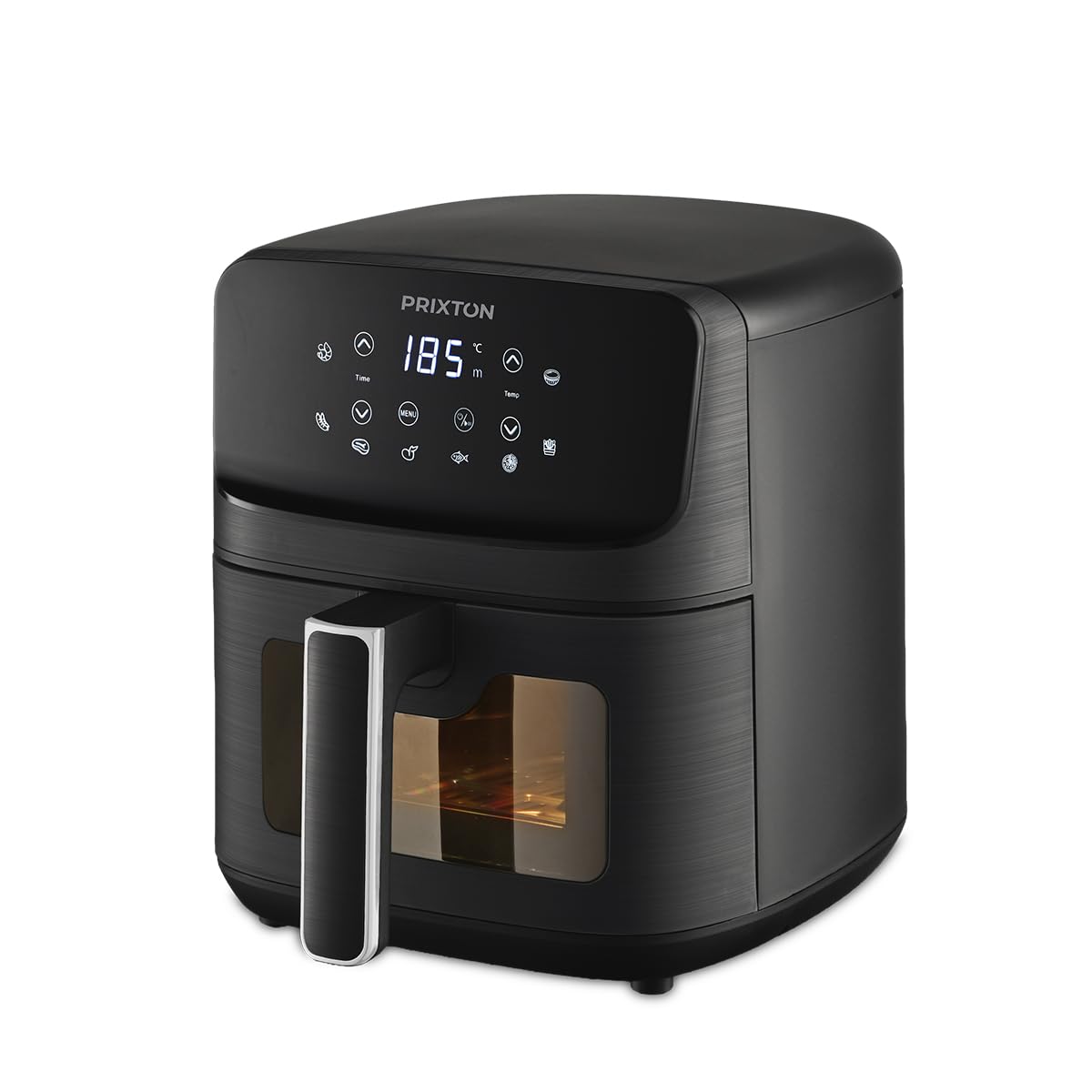PRIXTON Freidora de Aire Cook Organics 4,2 L sin Aceite, 8 Programas, Pantalla LED Táctil, Ventana con Luz, 1500 W, Temperatura 80–200 °C, Temporizador 60 min