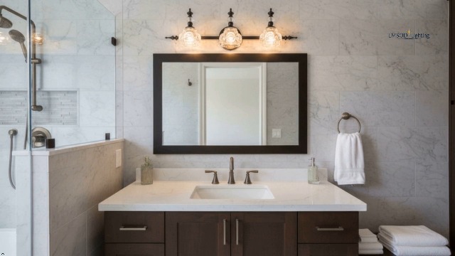 Image of Bathroom Vanity Light Fixtures, Farmhouse Vintage Wall Sconce Lighting with Glass Shade, Bath Vintage Wall Mounted Lamps for Mirror (3 Lights,Matte Black,G9 Base)